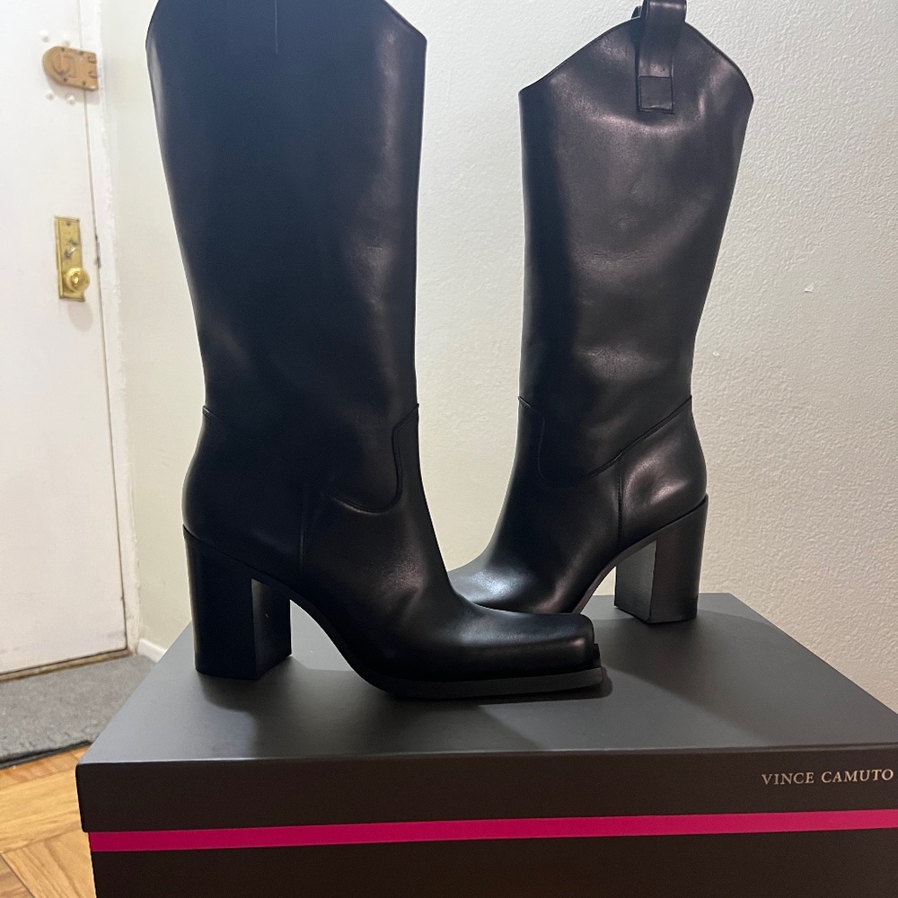 Vince Camuto Black Leather Boots